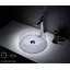 Lavabo de salle de bain vasque circulaire en cristal transparent