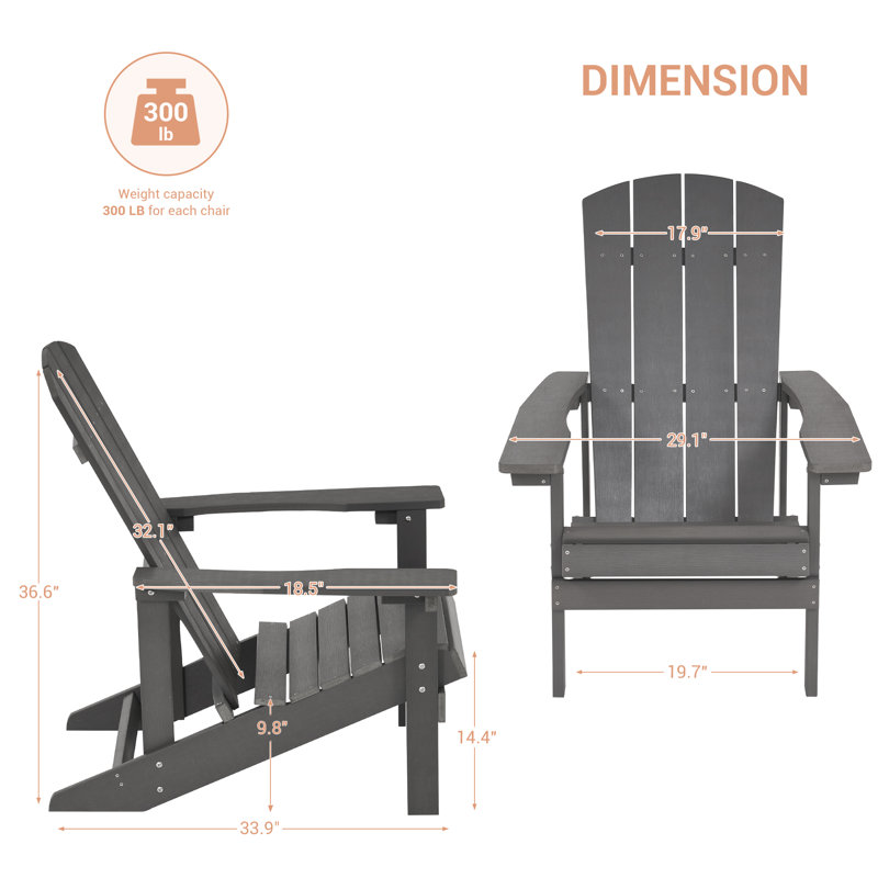 Chaise Adirondack Volkard HiPS, gris