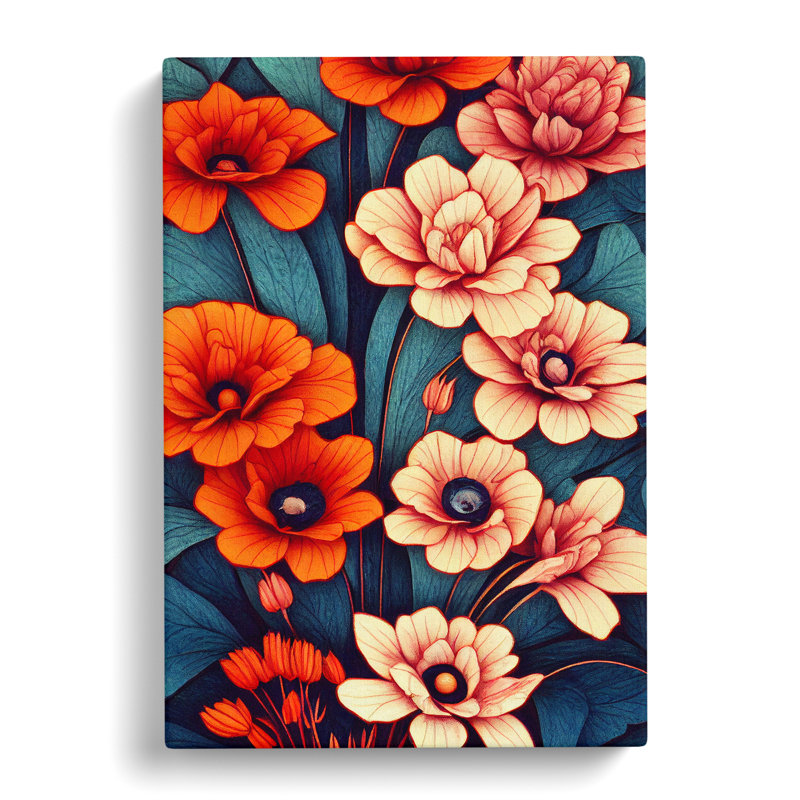 Bold Flowers - Wrapped Canvas, 50cm H x 35cm W x 3cm D