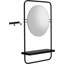 Metal Rectangle Wall Mirror with Shelves