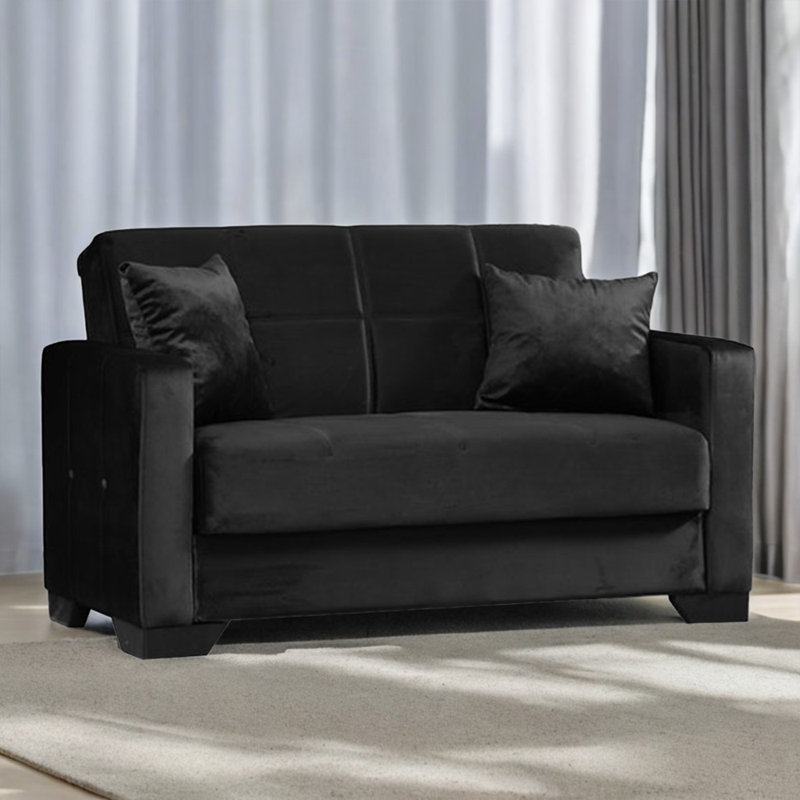 Causeuse Dubaï, Noir, noir, noir, noir, H 33 po x l 58 po x P 25 po