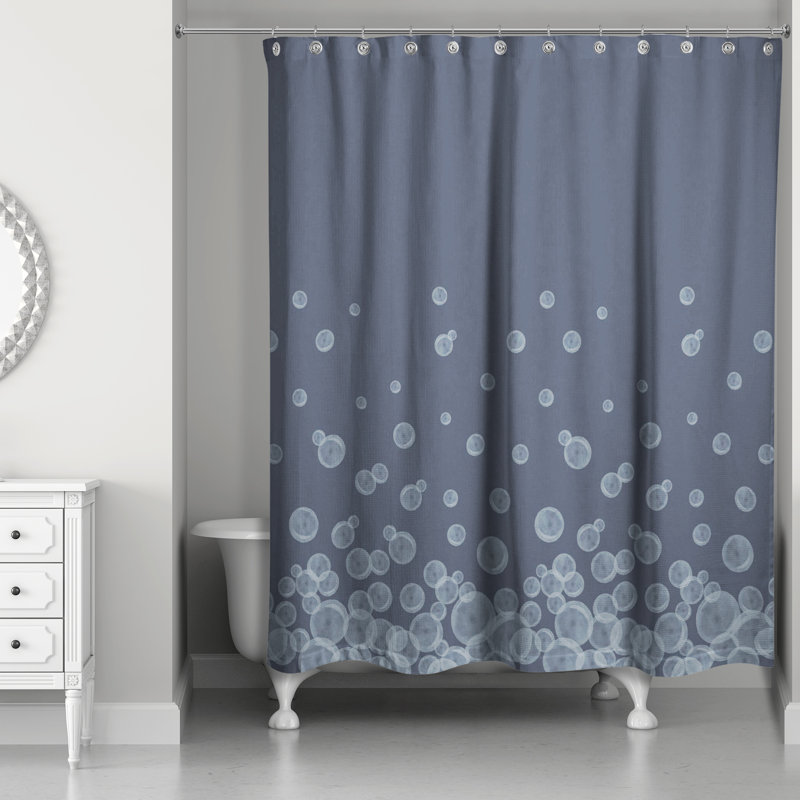 Rideau de douche simple Ariale, Bleu marine