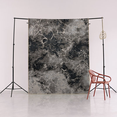 Gray Themed Abstract Pattern Creative Modern Decorative Rug
