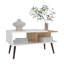 Table basse, 2 tablettes, 4 pieds