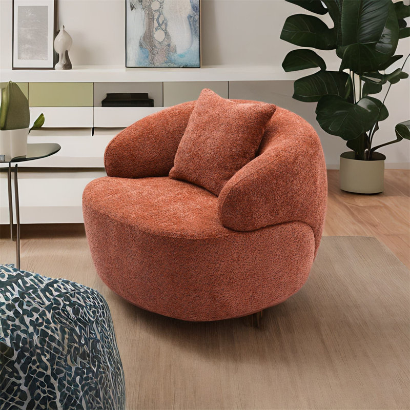 Fauteuil rembourré pivotant, Boucle orange