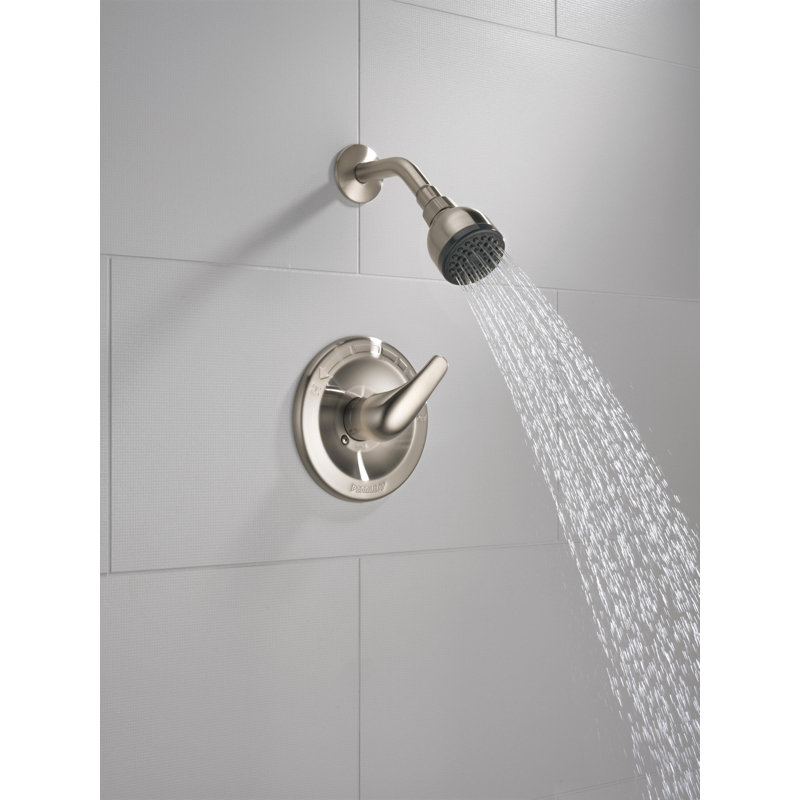 Pressure Balance Core Shower Trim with Single Lever Handle, Brushed Nickel
