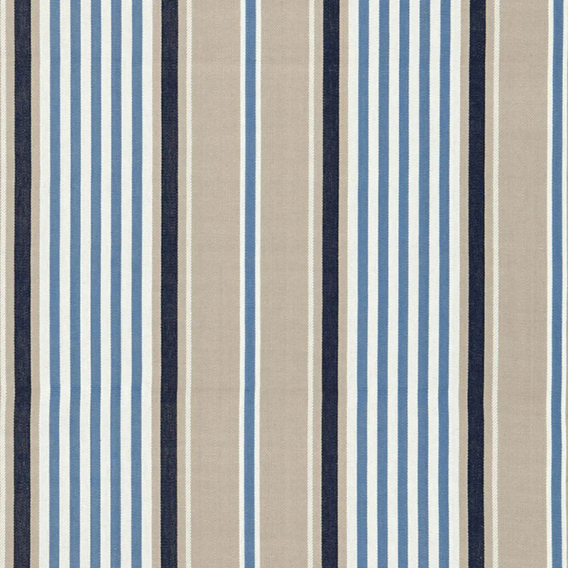 Minzer Cotton Stripe Fabric, Indigo