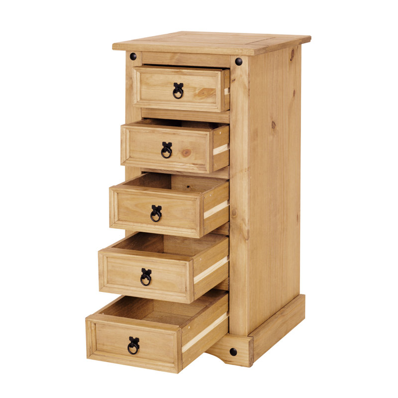 Canaseraga Solid Wood 53cm W 5 - Drawer Chest of Drawers