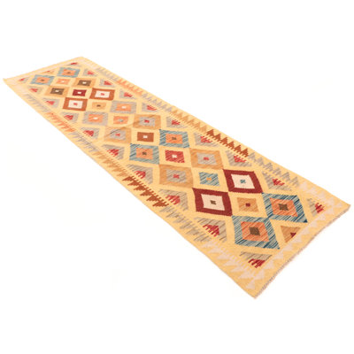 Runner Southwestern Wool Hand Woven 84cm X 285cm Area Rug
