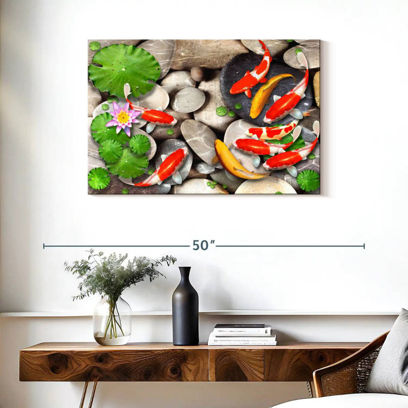 Pond With Koi, 24" H x 36" W