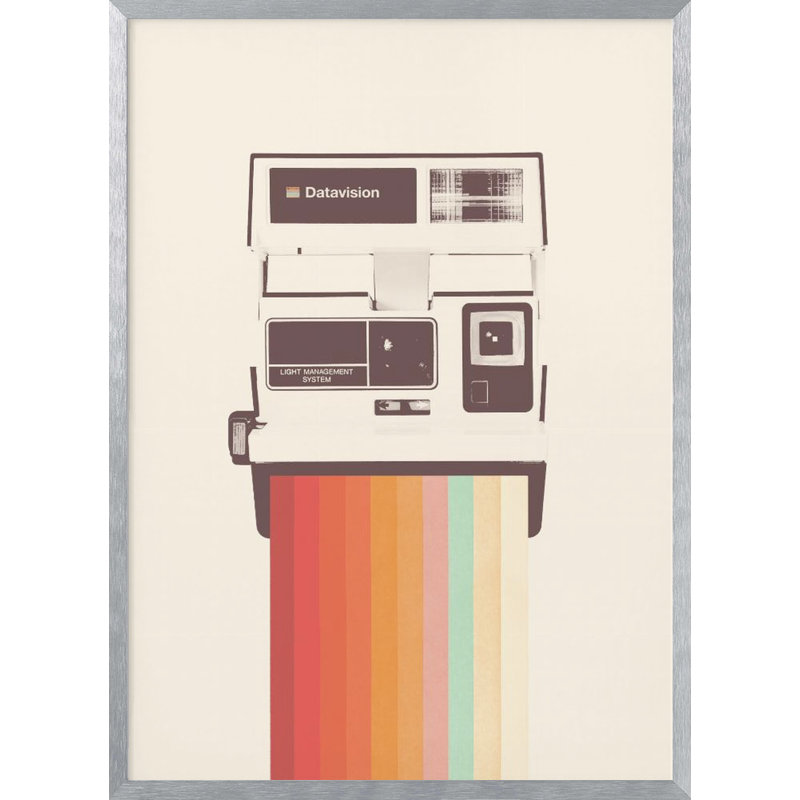 Pop Art & Retro "Instant Caméra arc-en-ciel" par Florent Bodart, reproduction d'art encadrée, H 40 po x l 30 po