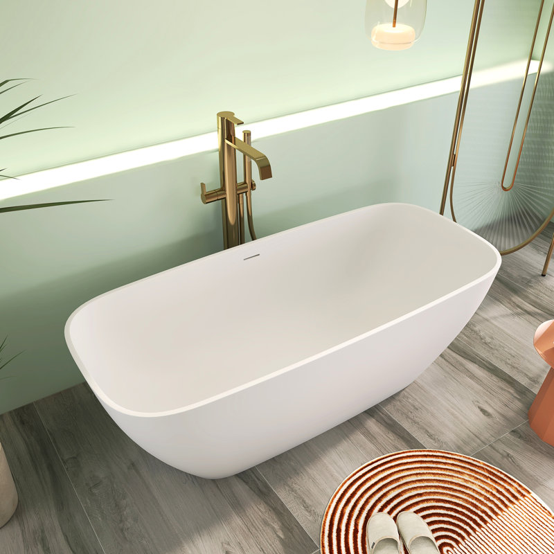 67" x 30"  Freestanding Soaking Solid Surface Bathtub