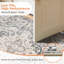 Tapis lavable pliable à bordure florale - bleu clair-1258102624
