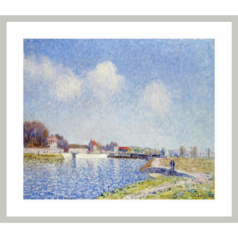 «Le Barrage De Saint-Mammes» par Alfred Sisley, impression giclée encadrée, H 33,5 po x l 38,43 po