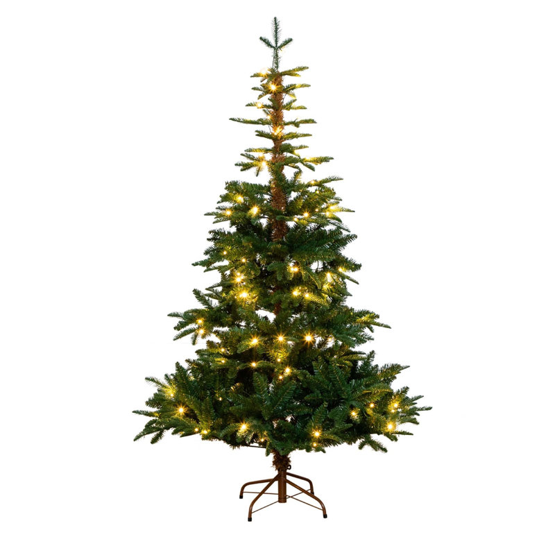 6 pi Sapin de Noël artificiel pré-éclairé avec 130 lumières DEL blanc chaud
