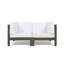 Ensemble de causeuse d'extérieur 2 pièces en bois d'acacia avec coussins blancs Oana-129685477-129685474