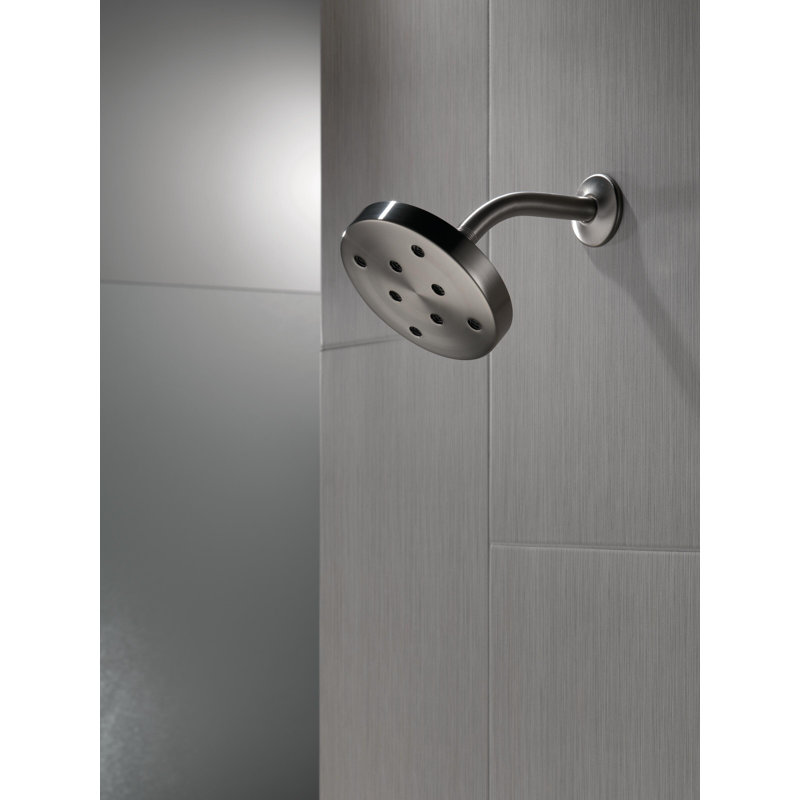 Rain Dual Shower Head with H2Okinetic Technology, Lumicoat Black Stainless