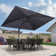 Gertha 9' x 12' Rectangular Double Top Cantilever Tilting Umbrella with Base and 360° Rotation