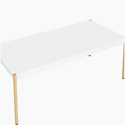 White and Gold Rectangle Coffee Table