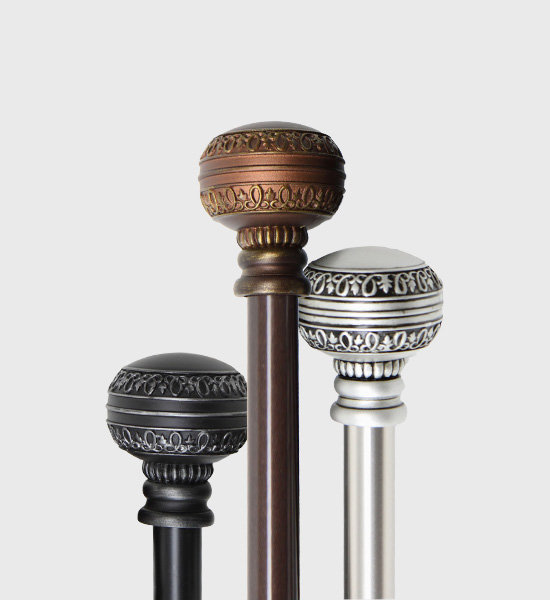 Fegley Steel Rod/Resin Finials Adjustable Single Curtain Rod Fleur De Lis Living 