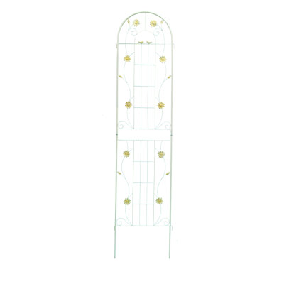 Paquet de 4 treillis de jardin en métal 86,7 "x 19,7" antirouille pour plantes grimpantes crème de soutien pour fleurs d'extérieur