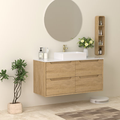 Meuble-lavabo mural 48 po avec lavabo et meuble-lavabo mural