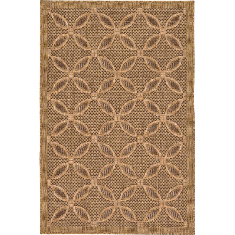 Outdoor Veranda Area Rug Chestnut Color, Rectangle 3'3" x 5'