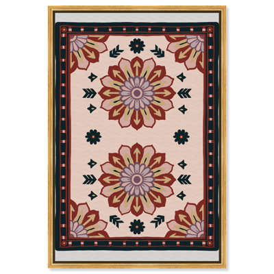 Midnight Damask Canvas Floral & Botanical Print by Oliver Gal, Black Frame, 10 x 15