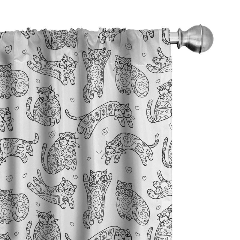 Cats Semi-Sheer Rod Pocket Sliding Panel, 28" x 84"