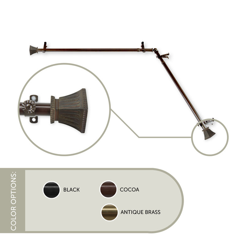 Tringle à rideaux d'angle simple Spenser, 28 po à 48 po, Cacao