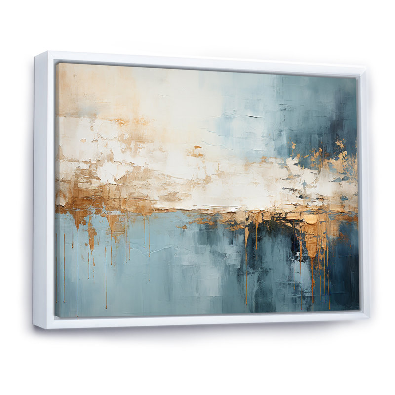 Elettra - Plage et océan, impressions sur toile, Cadre flottant blanc, H 34 po x l 44 po