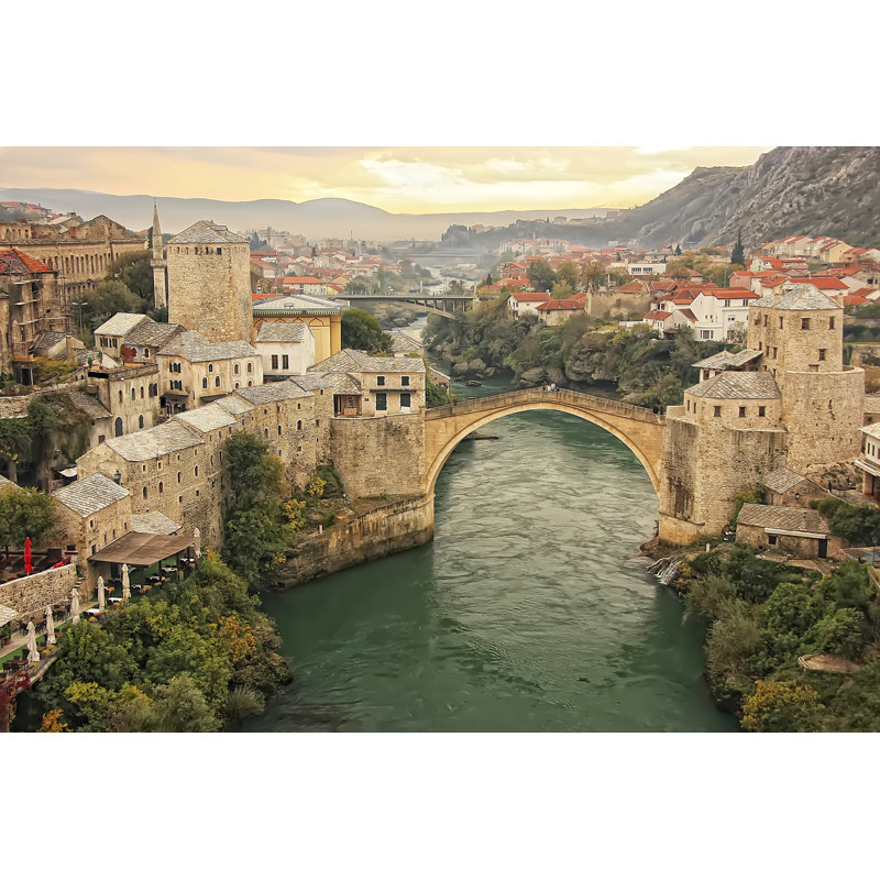 Clevedon Town Of Mostar by Donyanedomam - Wrapped Canvas Print, 30cm H x 46cm W x 3.8cm D