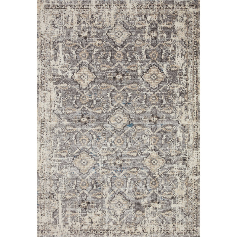 Vaghinag Power Loom Gray Rug, Rectangle 3'7" x 5'7"