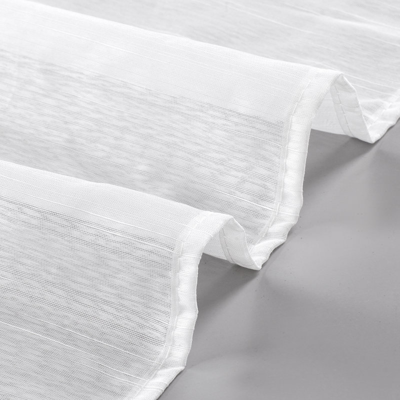 White Sheer Polyester Rod Pocket Window Curtain Panels, 38" W x 84" L
