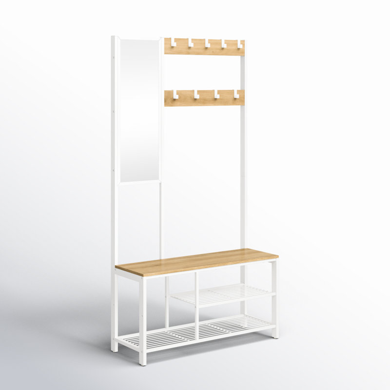 Arbre d'entrée Lexington avec banc et rangement pour chaussures, Oak/White
