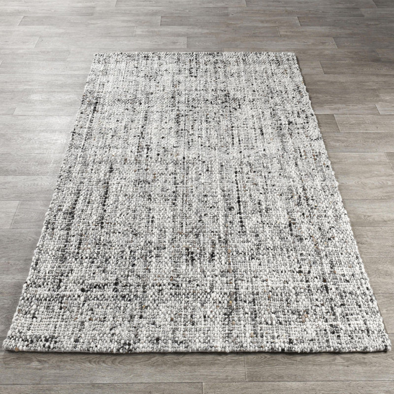 Hand Woven Wool Abstract Area Rug, Rectangle 9' x 12'
