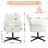 Upminster Home Accent Chair Comfy Ergonomic Padded Linen Fabric Upholstered, Adjustable Swivel Mid-Back Stylish Accent Vanity Chair, No Wheels, Beige