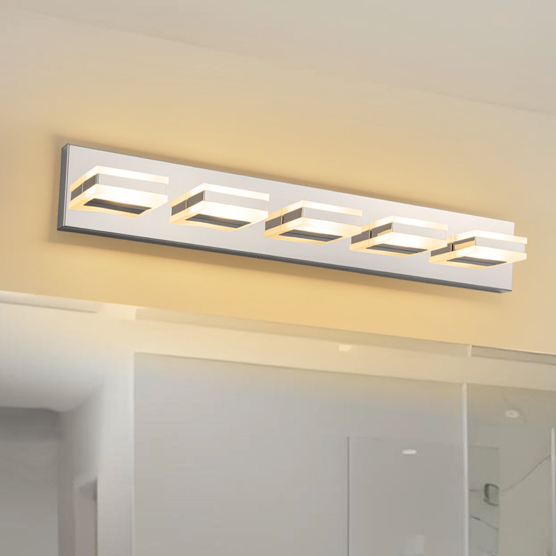 Stainless Steel 3000k Led Vanity Light, 4.5" H x 17.75" W x 3.5" D, 3 Lights