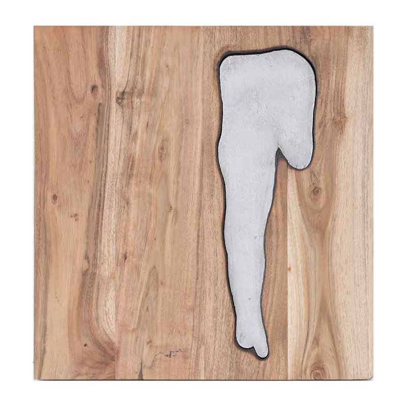 Carrelage mural en bois naturel et métal argenté 13 po x 13 po x 1 po Joss