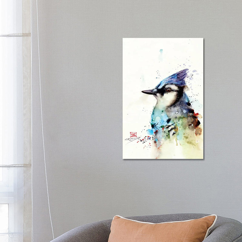 Blue Jay II by Dean Crouser - Wrapped Canvas Painting, 66.04cm H x 45.72cm W x 1.91cm D