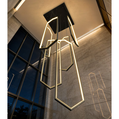 Modern Led Dimmable High Ceiling Large Chandelier