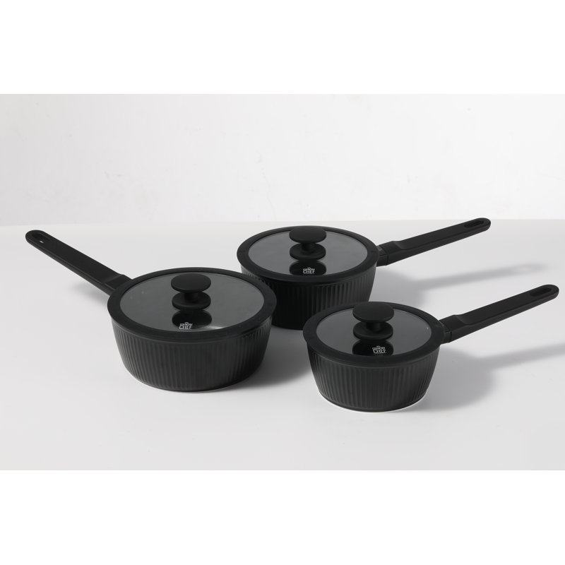 Ceramic 3-piece Saucepan Set
