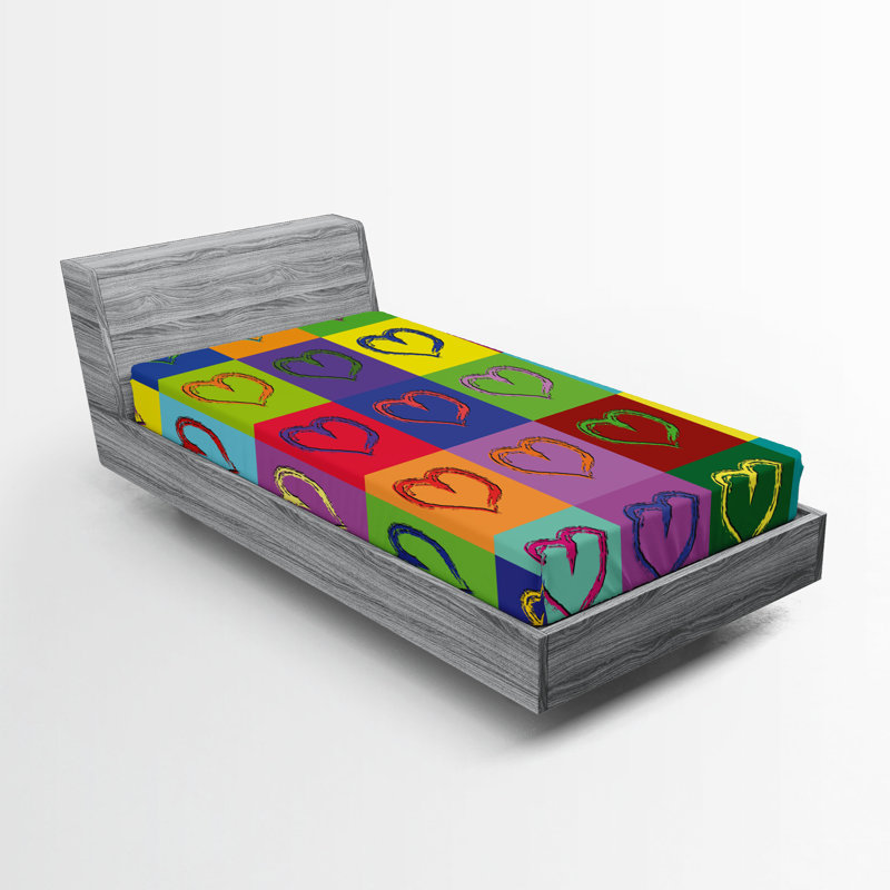 Multicolore Ambesonne, Drap-housse de taille simple
