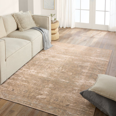 Vibe by Bungalow Rose Avalinn Medallion Tan/Sage Area Rug