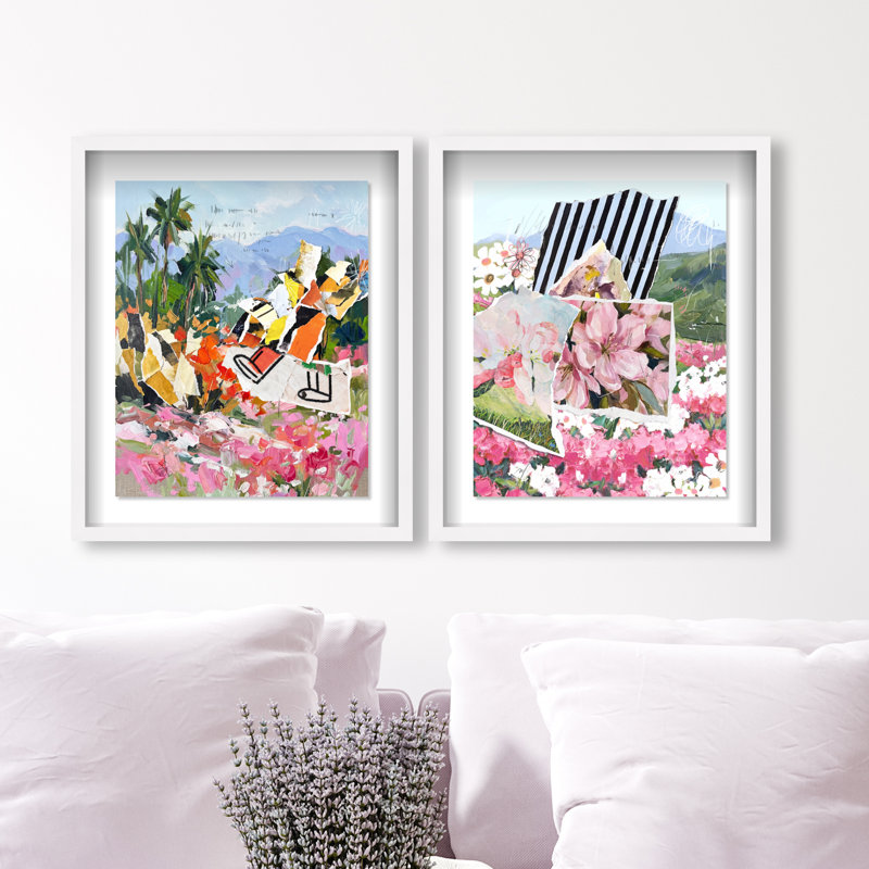 Tropic Bloom Set Framed Graphic Art, 37.5"H x 31.5"W, White Shadowbox