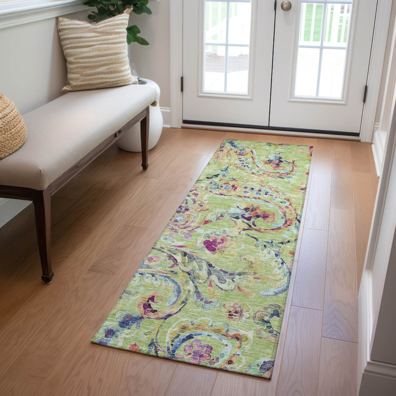 Tapis intérieur / extérieur Shovon avec envers antidérapant, Tapis de couloir 2 pi 3 po x 7 pi 6 po