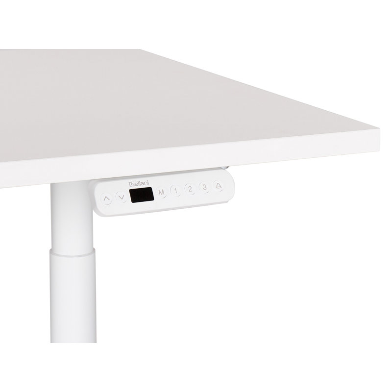 Garrey Adjustable Metal Base Standing Desk, White, White, 132cm H x 180cm W x 80cm D