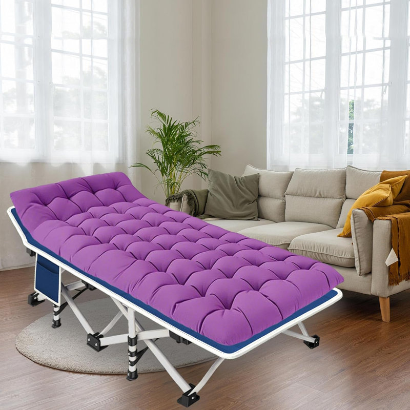 Paquet de 2 lit de camping avec matelas confortable Lit de bébé pour 2 personnes Lit de bébé Lit pliant avec sac de transport Lit de camping robuste pour les voyages à l'extérieur