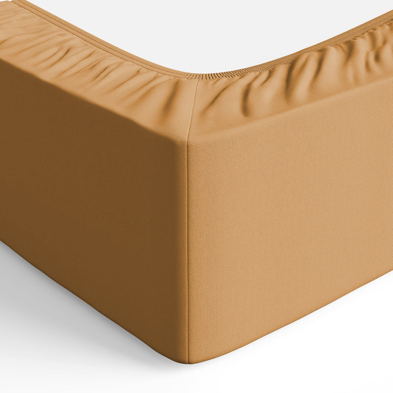 Merituuli 200 TC Microfiber 25cm Deep Fitted Sheets, Ochre, Single (3')