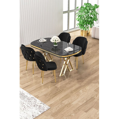 Ensemble de table et chaises de salle à manger (5 pièces)